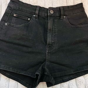 Black jean shorts